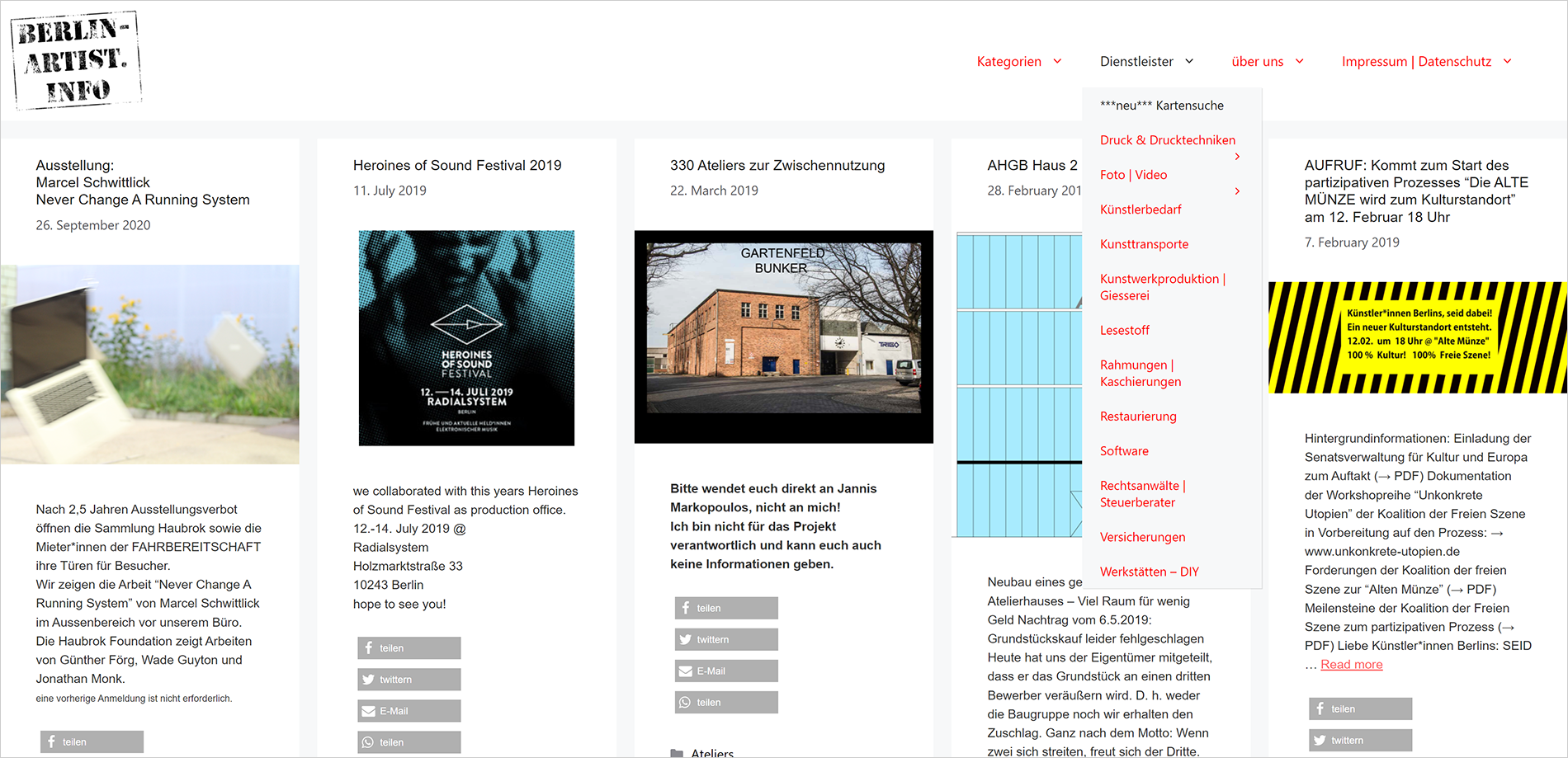 berlin-artist-info screenshot