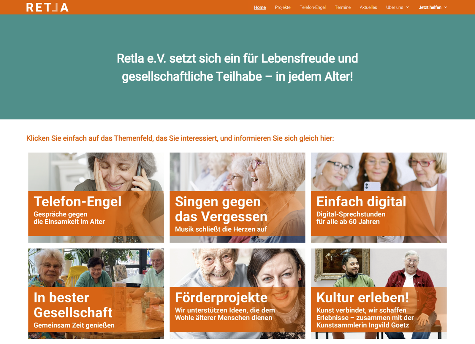 Screenshot Retla.e.V. Update 2025